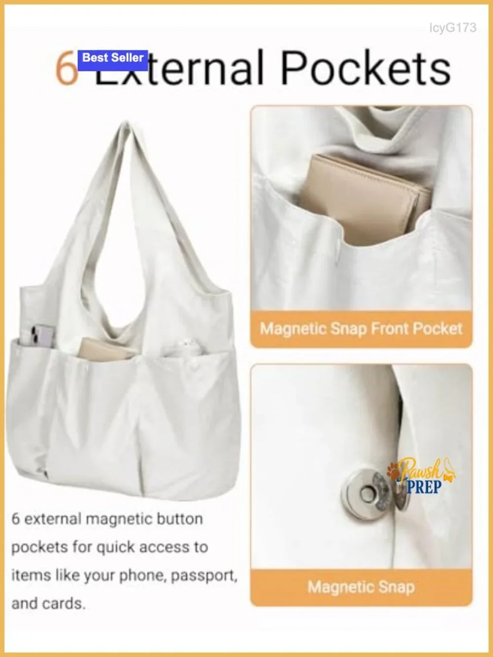 Vegan Leather Large Hobo Shoulder Bag Tote Multi-Pocket Slouchy Handbag